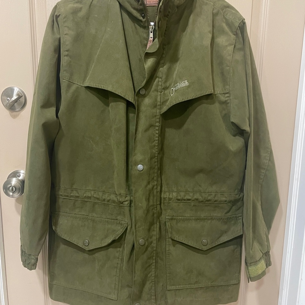Outback Trading Co. Oilskin Men's Olive Green Hunting/Field Jacket SZ S/M